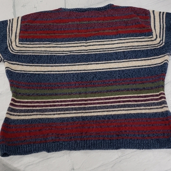 Dressbarn Striped Cotton&Ramie L Crew Sweater VGUC - Picture 5 of 10